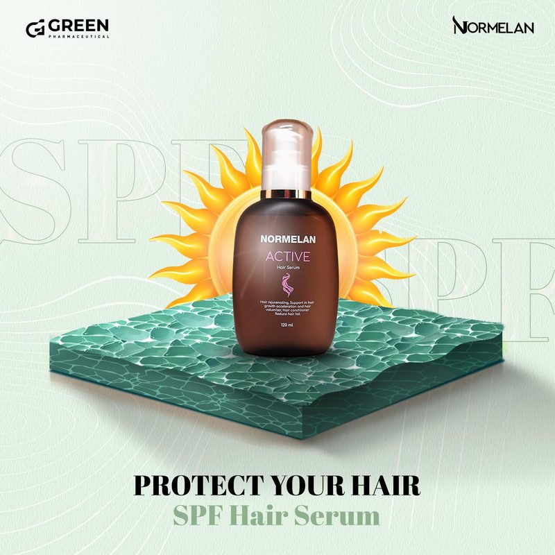 Normelan SPF hair serum campaign